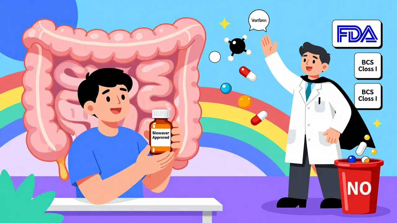 Patient taking generic pill as FDA scientist high-fives a BCS Class I drug molecule